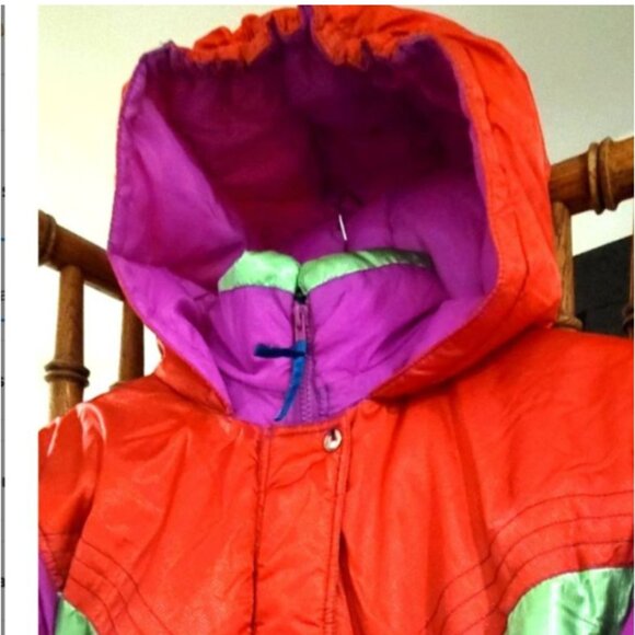 1980s Ski Snow Suit 1 Piece Snowsuit Retro Vintage Teen XXL - Men XS - Women S - Picture 14 of 15